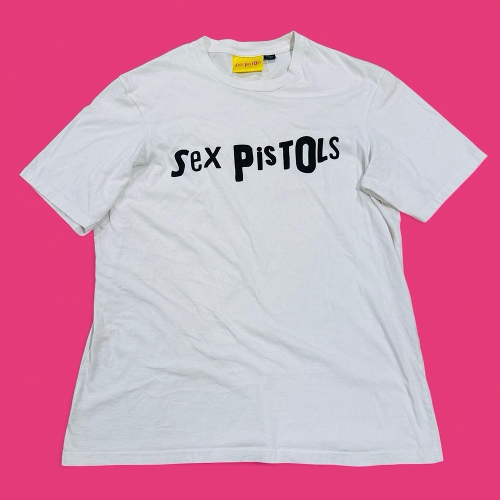 Sex Pistols Authentic Women's T-shirt Large White RARE YELLOW TAG 2019 Punk EUC
